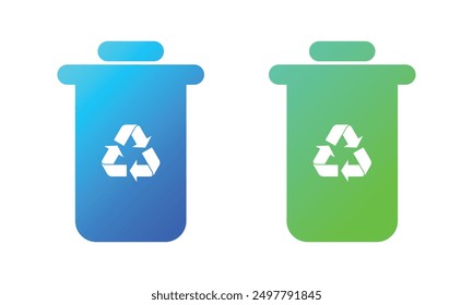 Vector Recycle Trash Cans With Gradient Style