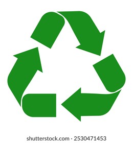 Vector Recycling Arrows template design isolated transparent background. Eco friendly waste processing Symbol. Green Recycling Arrows