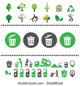 vector recycling bin and arrow icon  