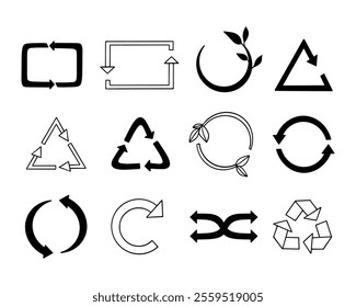 Vector recycling icon. Eco and recycling product. Reusable logo. Vector illustration