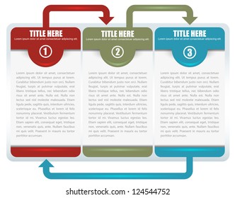 Vector recycling scheme background with three positions