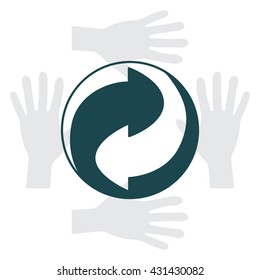 Vector recycling sign