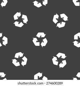 Vector recycling sign repeated on grey background