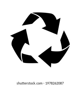 Vector recycling signs, isolated icons on white background. Black reuse symbols for ecological design, marking, product labeling. Zero waste lifestyle