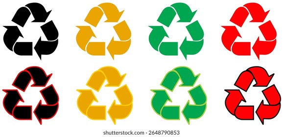 Vector recycling symbol. Black recycle icon isolated on white background