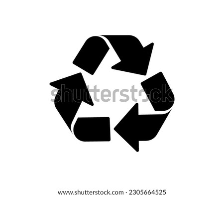 Vector recycling symbol. Black recycle symbol isolated on white background