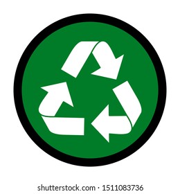 Vector Recycling Symbol On Green Circle Stock Vector (Royalty Free ...