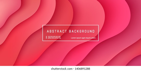 Vector red abstract background with expressive coral wave motion flow. Modern style presentation template, commercial poster layout, dynamic creative advertisement banner with space for text