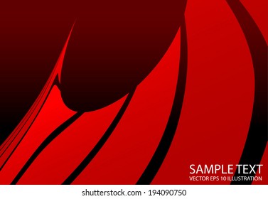 Vector red abstract background illustration - Red abstract futuristic background design template