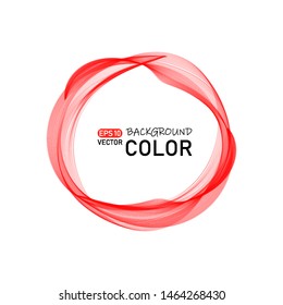 Vector red abstract circle on white background, abstract round frame, space for text. eps10