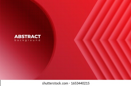 Vector red abstract geometric background.with modern concepts halftone and light gradient 