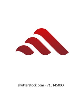 Vector Red Abstract Letter M Logo