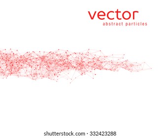 Vector Red Abstract Particles On Whote Background