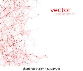 Vector Red Abstract Particles On White Background