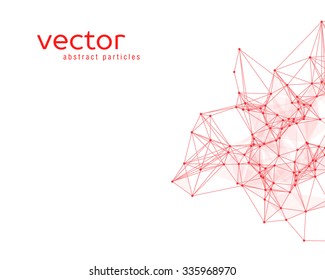 Vector Red Abstract Particles On White Background