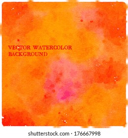 Vector red abstract watercolor background