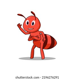 vector red ant illustration, can be used as background, mascot or logo