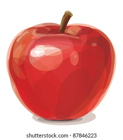 Vector of red apple.