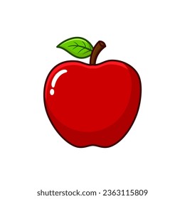 Vector red apple fruit cartoon illustration