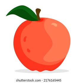Vector red apple. Healthy food design. Fruit illustration