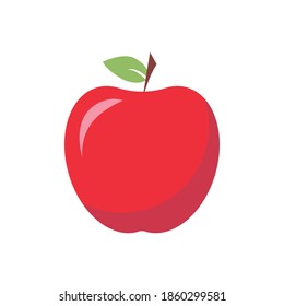 Vector red apple icon. Flat style