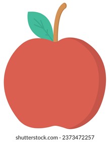 Vector red apple icon isolated on white background