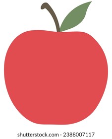 Vector red apple icon on white background.