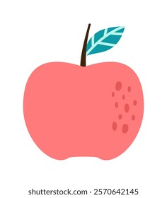 Vector red apple icon, slices and whole fruit, isolated vector illustration,Vector isolated icons