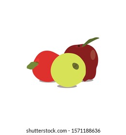 Vector red apple icon symbol fruits