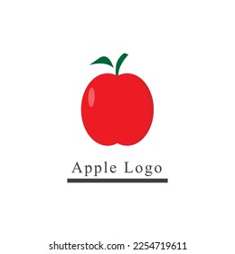 Vector red apple icon white background
