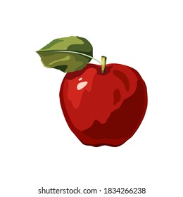 Vector red apple icon,Red apple isolated on white