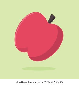 Vector red apple illustration healthy sweet fruit
