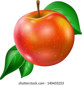 Vector red apple isolated