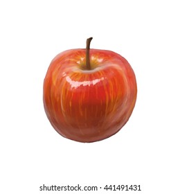 Vector red apple isolated