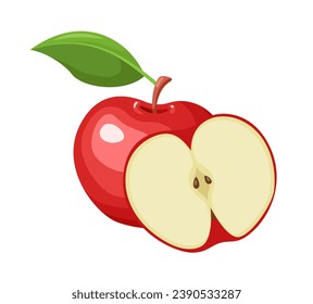 manzana roja vectorial aislada en fondo blanco