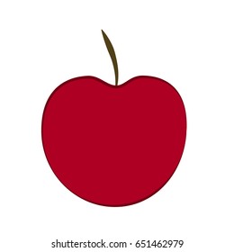 Vector red apple isolated on white background