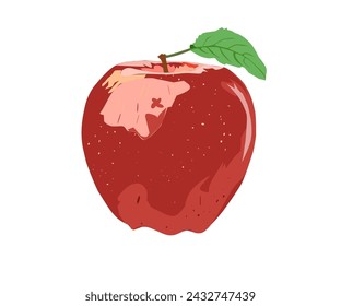 vector red apple on a white background