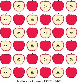 Vector red apple repeating pattern