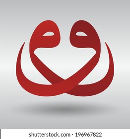 Vector red Arabic figure