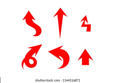 Vector red arrow set 