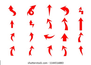 Vector red arrow set 