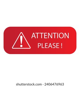 Vector red attention please badges important message warning frame illustration