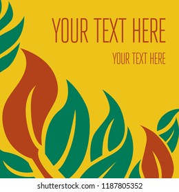 Vector red autumn floral background with leafs. Thanksgiving season design