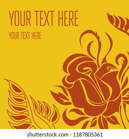 Vector red autumn floral background with leafs. Thanksgiving season design