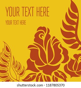 Vector red autumn floral background with leafs. Thanksgiving season design