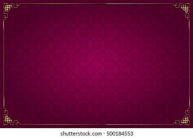 Vector red background with abstract pattern, chinese style. And gold decoration