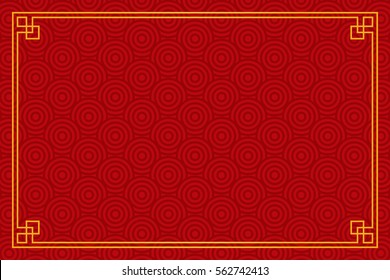 Vector Red Background With Abstract Pattern (asian Style)