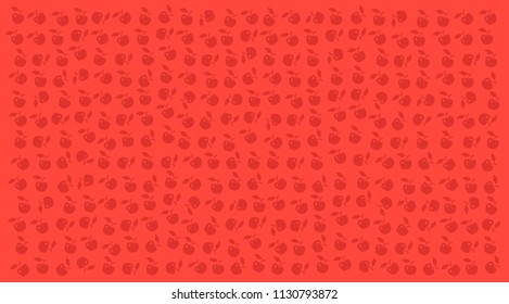 Vector red background with apples. Beautiful background for design of packing or website.