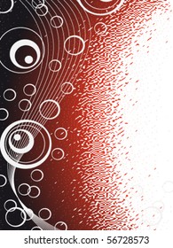 Vector red background  with circle elements