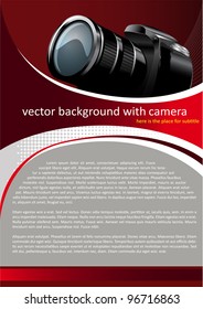 Vector Red Background with digital camera